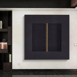 Textured Minimalist Wall Art – Beige & Black Harmony